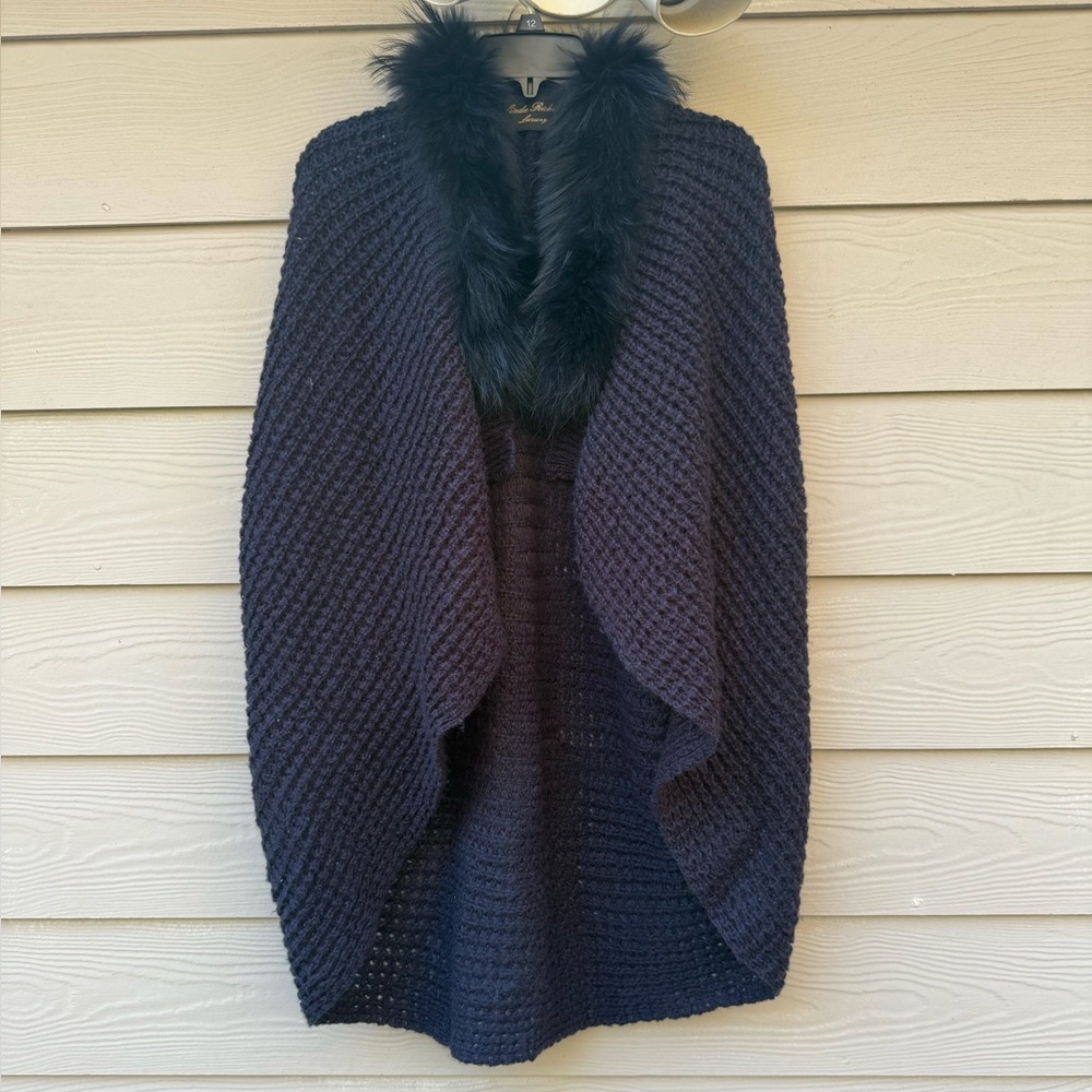 Linda Richards Luxury Cardigan with Fur Trim